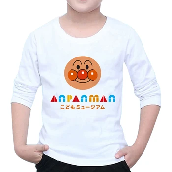 Anpanman Tiskanja Otrok Dečke Dolg Rokav Vrhovi Baby Toddler Anpanman Oblačila Cartoon Super Kruh Dekleta Fantje T-shirt Z51-2