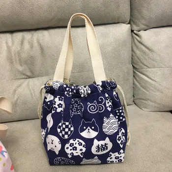 Japonski slog kosilo polje vrečko srčkan kosilo vrečko platno vrečko vrvico prenosno platno vrečko z riževo vrečko torbici kosilo vrečko tote vrečko