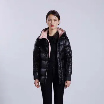 Zimske modne blagovne znamke dobre kakovosti lahko odpre rokav 90% raca navzdol plašč ženski zadrgo šivanje hooded toplo navzdol parkas wq135