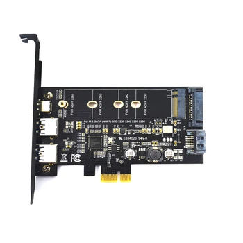 Dvojno USB3.0 1 vrata Tip-c, M. 2 PCIe Adapter M2 SSD SATA B Ključno, da PCI-e 3.0 Krmilnik Pretvornik Kartico Za 2280 2260 2242 2230 NGFF