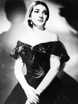 Maria Callas Operna Pevka, Črno Beli Portret NOFL Svileno Krpo Plakat Umetnosti Spalnica Dekoracijo