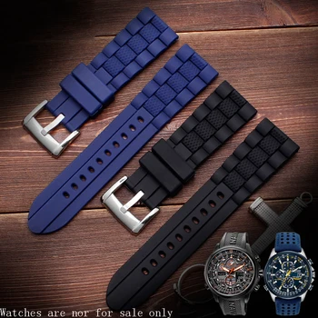 Temno modra Črna watchband trak 20 mm 22 mm 23 mm gume zapestnica pasu nepremočljiva mehko meterial za blagovno znamko moške ure