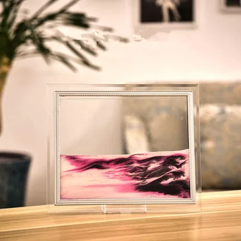 3D Dinamično Teče Peska, Peska Slikarstvo Transparentno Steklo Okvir za Risanje Pokrajine-30