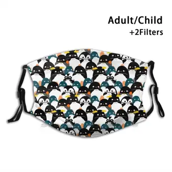 Chubby Pingvin Vzorec Srčkan Design, Proti Prahu Filter Stroj Masko Otroci Pingvini Živali Debel Kawaii Srčkan Vzorec Pingvin