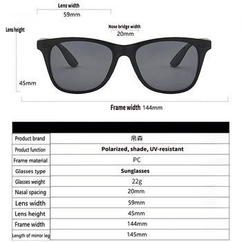 Nove Klasične Polarizirana sončna Očala Moški Ženske Vožnje Kvadratnih Slog, sončna Očala Moški Buljiti UV400