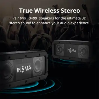 INSMA S400 PLUS 40W bluetooth Zvočnik NFC Prenosni Zvočniki IPX7 Nepremočljiva Subwoofer Prostem TWS Boombox Brezžični Zvočniki