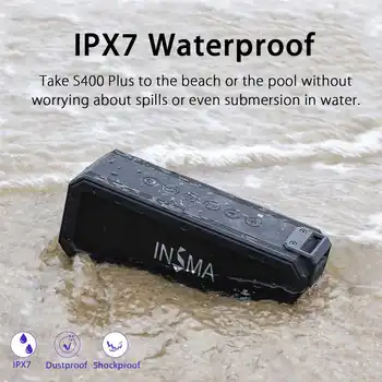 INSMA S400 PLUS 40W bluetooth Zvočnik NFC Prenosni Zvočniki IPX7 Nepremočljiva Subwoofer Prostem TWS Boombox Brezžični Zvočniki
