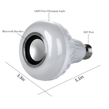 Smart E27 RGB Bluetooth Zvočnik LED Žarnica Svetlobo 12W Glasba Zatemniti Brezžični Led Sijalka s 24 Tipkami Daljinskega upravljalnika #30