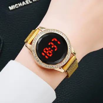 2020 LED Magnetni Zlitine Quartz Elektronski Ženski Watch Rose Zlata Diamond Moda za Ženske Luksuzni Ženske Ure relogio feminino
