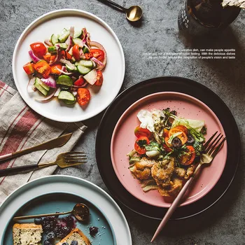 Skandinavski slog keramično ploščo ustvarjalne mat barvo glazuro zahodni ploščo zajtrk ploščo praktično namizni pribor preprosto in modi