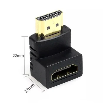 5 Pack HDMI 90 Stopnja Stopnja Desni Kotni Adapter Pozlačen HDMI Moški-Ženski Konektor, ki Podpira 3D 1080P HDMI Podaljšek za R