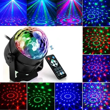 Glasovni Nadzor Razsvetljavo Učinek Mini USB Laser Stopnji Svetlobe Roman LED Osvetlitev DJ Disco Party Objave Lučka Čarobno Žogo Luči