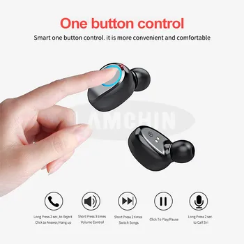 Brezžična tehnologija Bluetooth 5.0 Čepkov TWS Bluetooth Slušalke 8D Brezžične Stereo Slušalke z LED Digitalni Prikaz Moči banke Slušalke