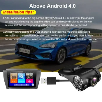 WHEXUNE Full HD USB Avto DVR ADAS Mini Kamera LDWS Super Night Vision Auto Digitalni Video Snemalnik Dash Cam za Android Večpredstavnostnih
