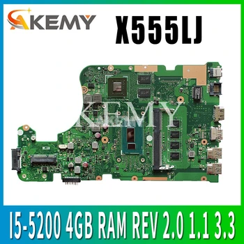 Novo!! ZA ASUS X555LD X555LB X555LJ X555LI X555LF K555L F555L Prenosni računalnik z matično ploščo Mainboard I5-5200 4GB RAM REV 2.0 1.1 3.3 2GB