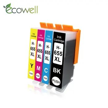 Ecowell 1set Združljiv 109A 110A Črnila Kartuše Zamenjati za HP 655 HP655 za deskjet 3525 5525 4615 4625 4525 6525 6625 Tiskalnik