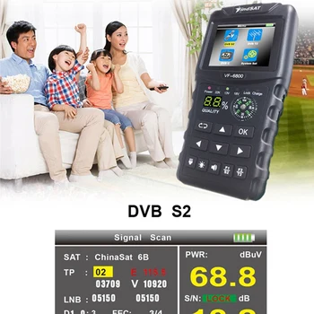 VF-6800 DVB-T2 DVB-S2, DVB-C Sat Finder Sedel Finder Meter Za 2,4 Palčni LCD-DVB-T, DVB-S, HD Digital Satfinder NAS Plug