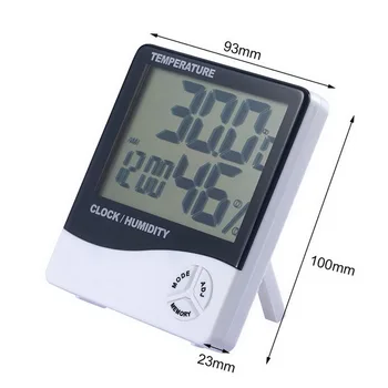 Digitalni LCD Temperatura Vlažnost Meter -1 -2 Doma Notranjo Zunanji Termometer, Higrometer Vremenska Postaja z Uro