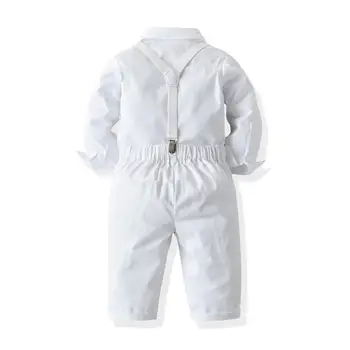 LZH 2021 Nove Fante Oblačila Baby Poroka Stranka Obleko Bele Obleke Formalno Gospoda, Obleko Srajco Kombinezon Nastavite Jeseni Otroci Oblačila