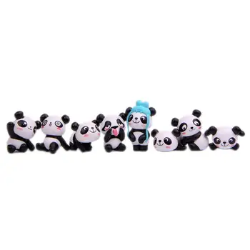 8Pcs/Set Srčkan Večnamensko Praktično Stilsko Privlačen Risanka Panda Toy Figurice Krajine Pravljice Miniaturni Vrt Dekor