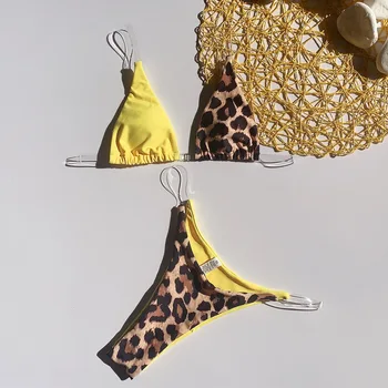 Vigoshely Seksi Prozorni Leopard Bikini 2019 Mikro Tangice Kopalke Ženske Push UP Kopalke Ženske Brazilski kopalke Biquini